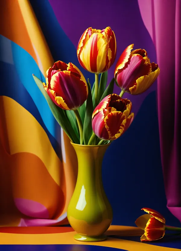 Hình ảnh hoa tulip cắm trong lọ