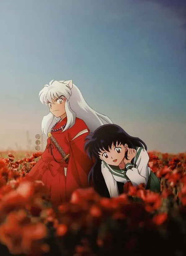 hình ảnh inuyasha ở cánh đồng hoa