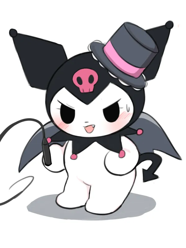 Hình nền Kuromi cute cầm roi