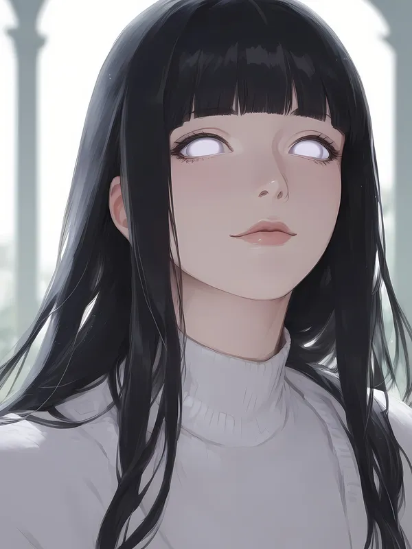 Hyuga Hinata ngước mắt