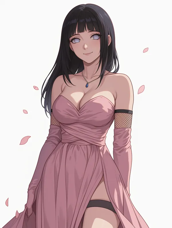 hyuga hinata váy hồng