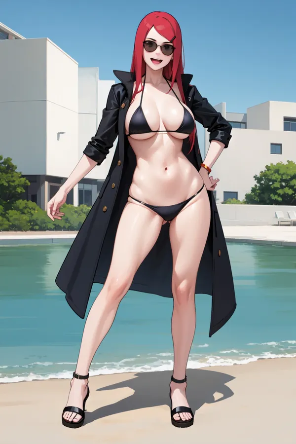 Kushina Uzumaki bikini đen