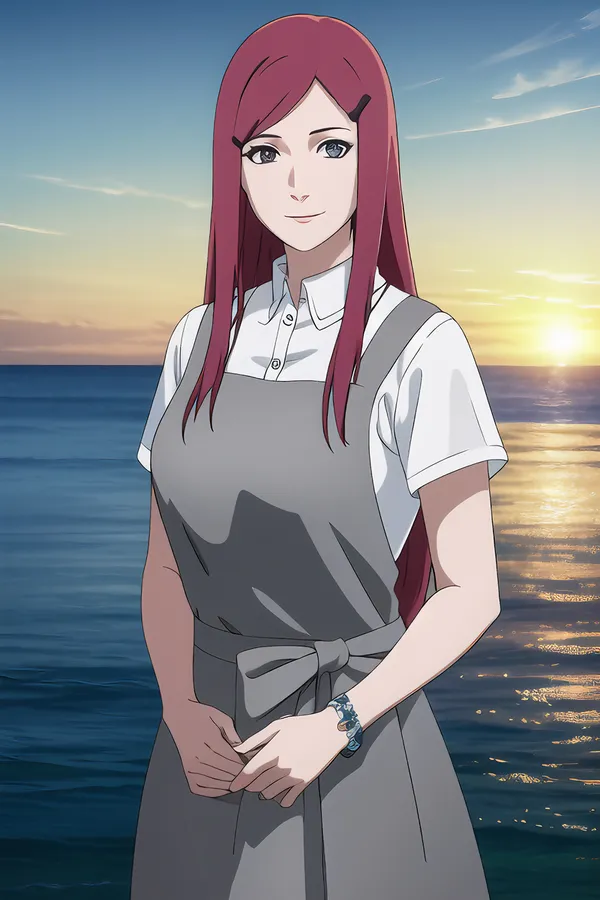 Kushina Uzumaki váy xám