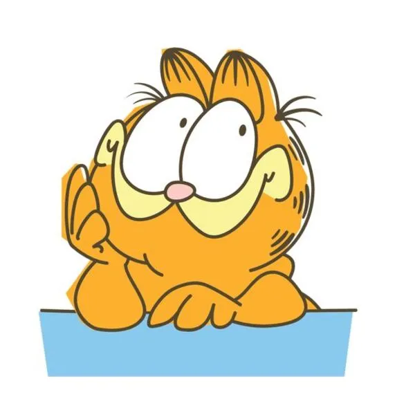 mèo garfield chống cằm