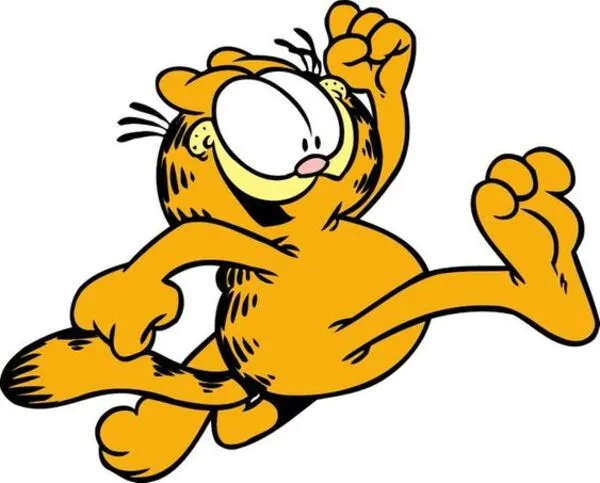 mèo garfield đang chạy 