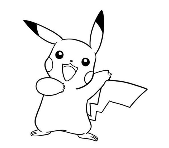 tranh tô màu pokemon cười tươi 