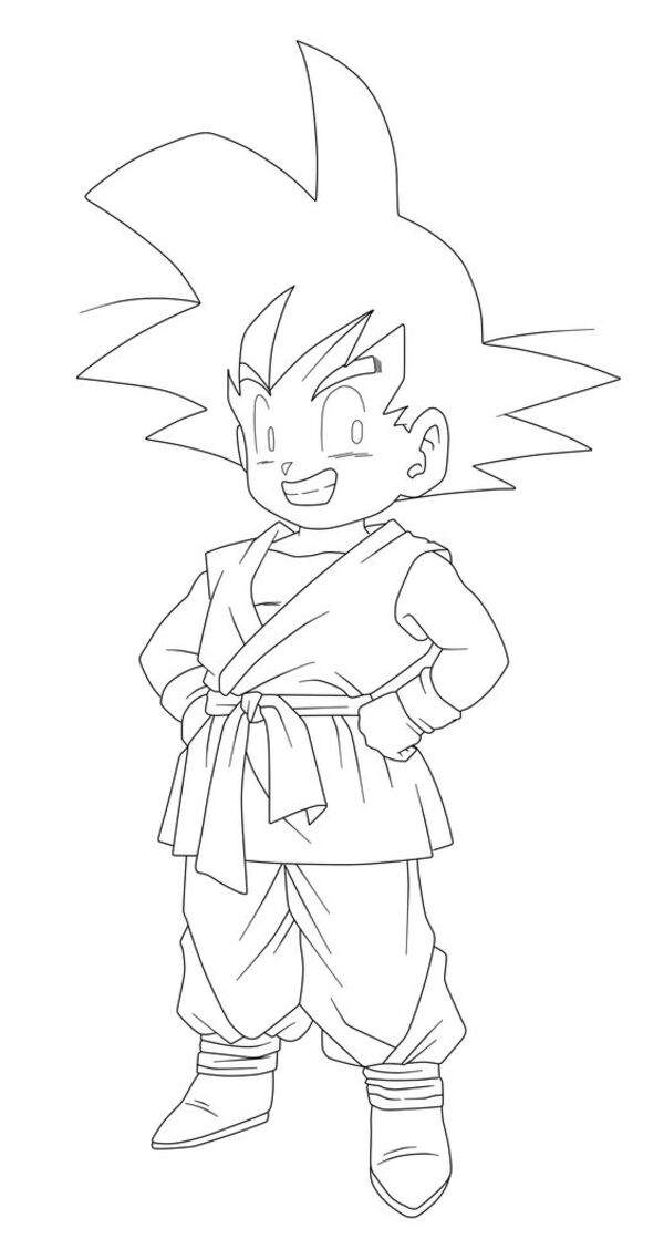 tranh tô màu songoku cute 