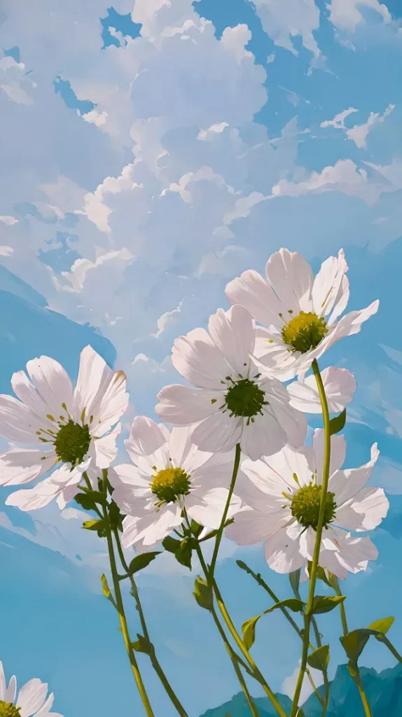 Khám Phá Vẻ Đẹp Tinh Khôi Của Ảnh Hoa Cúc Họa Mi Và Bầu Trời