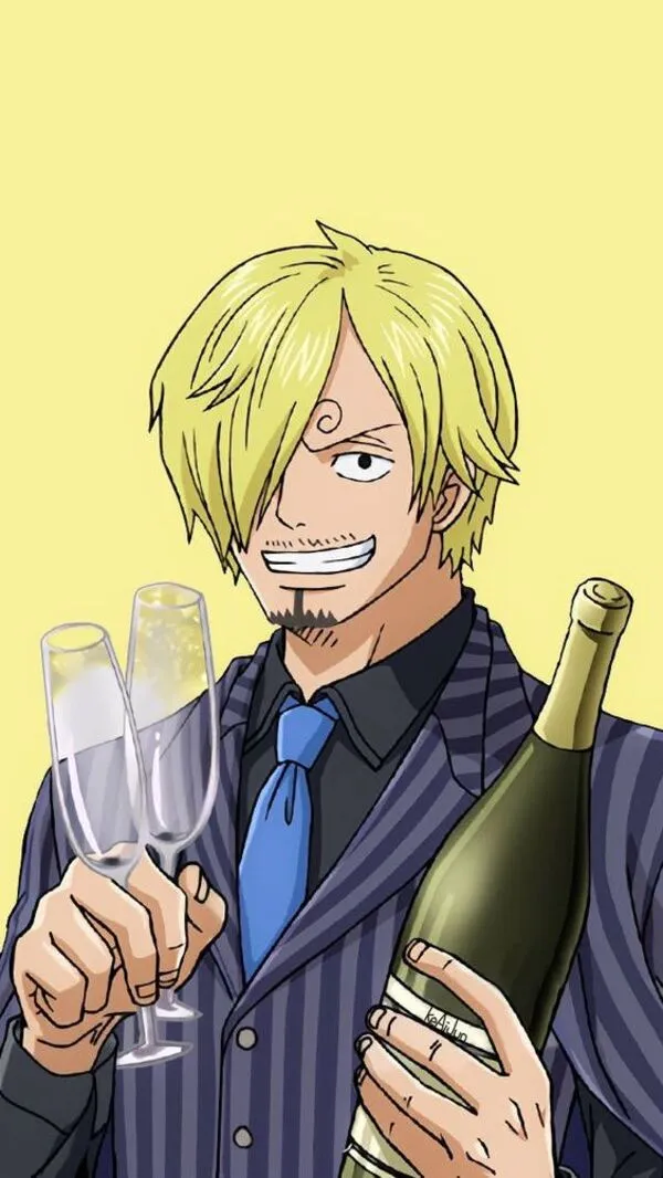 ảnh sanji cầm chai rượu 