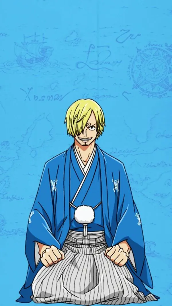 ảnh sanji mặc kimono màu xanh