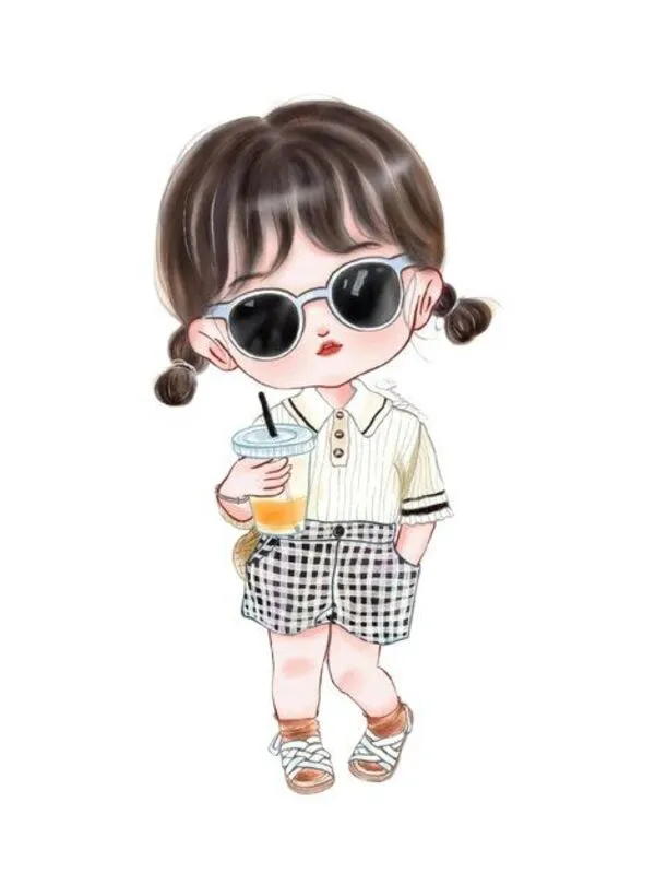 hình nền chibi nữ năng động 