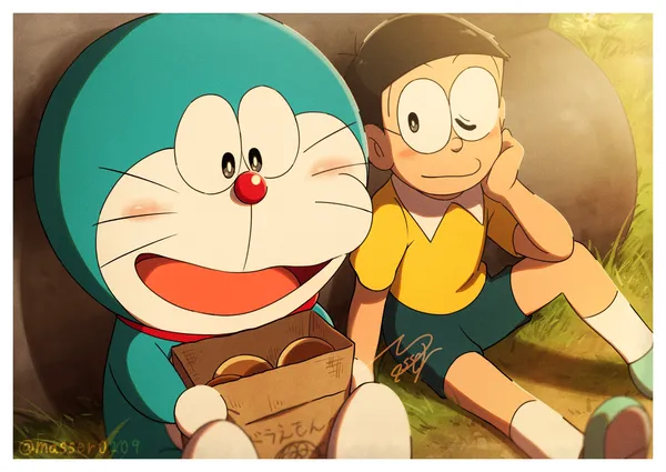 hình nền doraemon cute và nobita