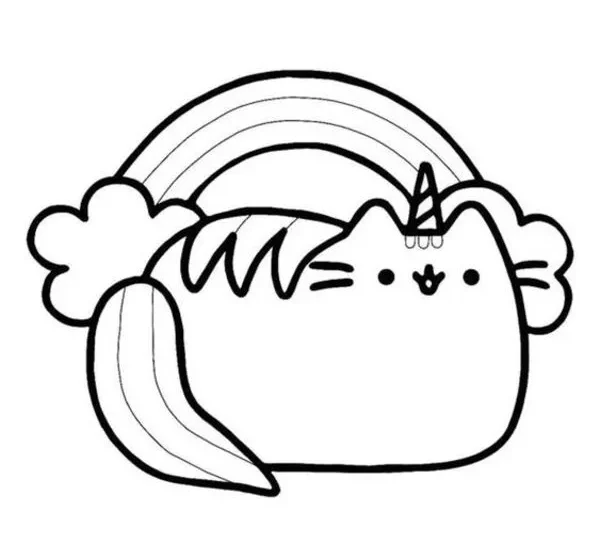 tranh tô màu mèo pusheen 