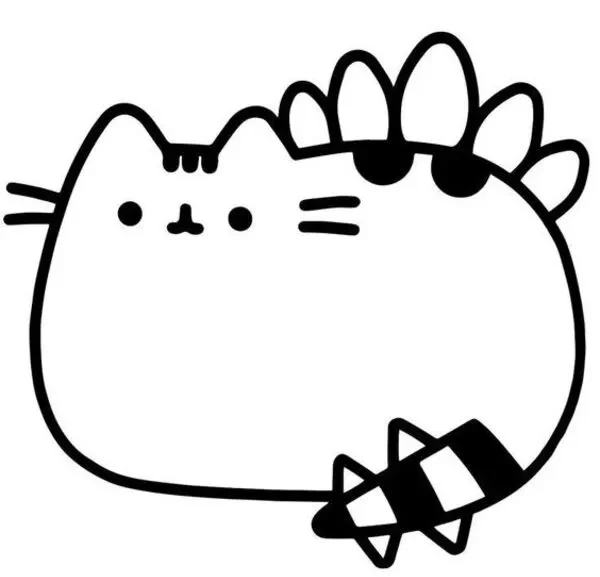 tranh tô màu mèo pusheen đơn giản nhất 