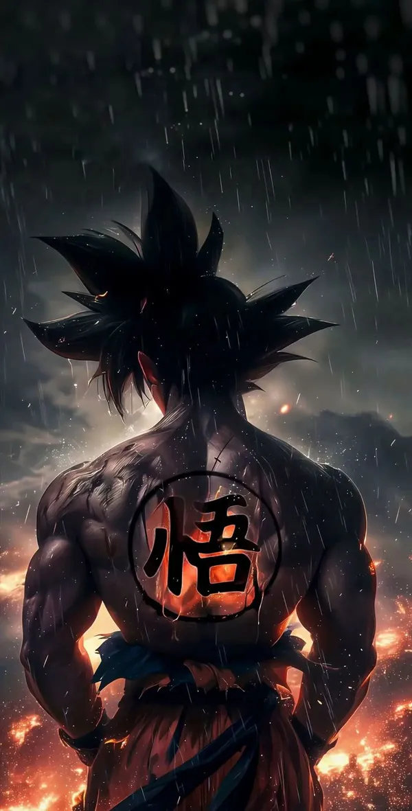 hình nền goku quay lưng 