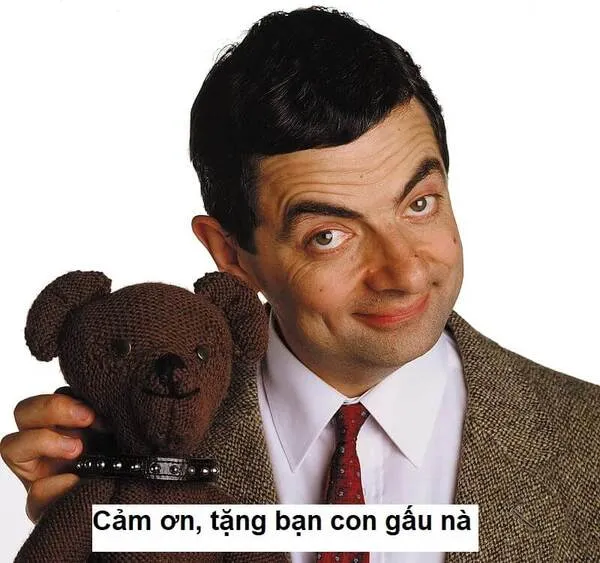 meme cảm ơn tặng gấu 