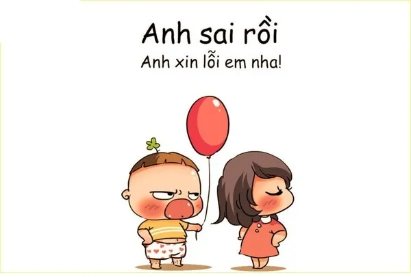 meme xin lỗi anh sai rồi 