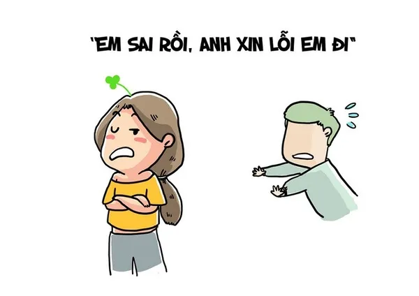 meme xin lỗi dỗi 