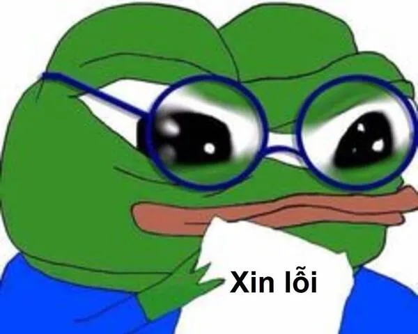 meme xin lỗi ếch xanh 