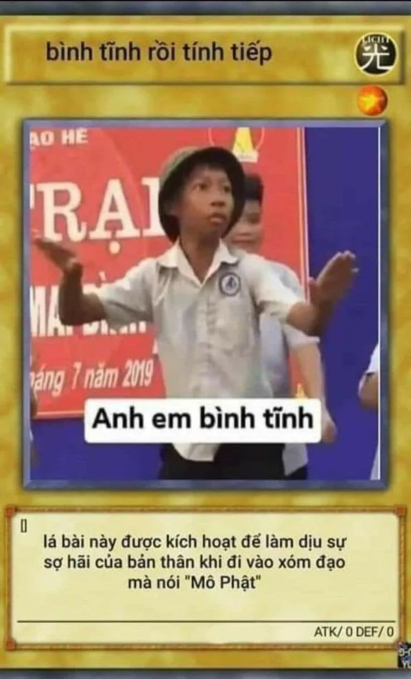 lá bài meme anh em bình tĩnh 