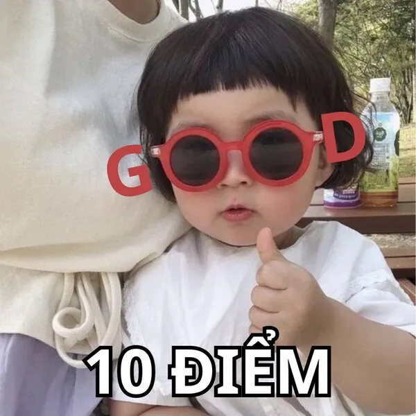 meme 10 điểm em bé cute 