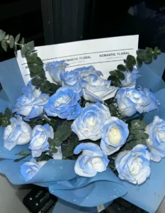 ảnh bó hoa hồng màu xanh dương