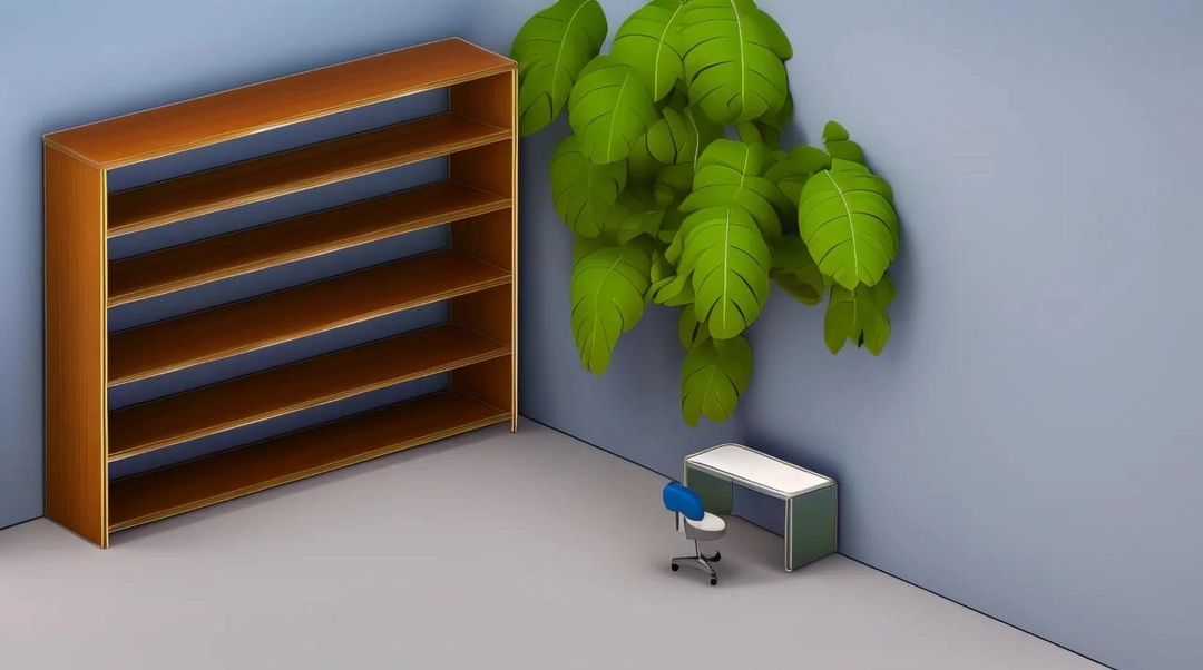 hình nền máy tính kệ sách 3d
