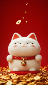 hình nền mèo thần tài cho điện thoại