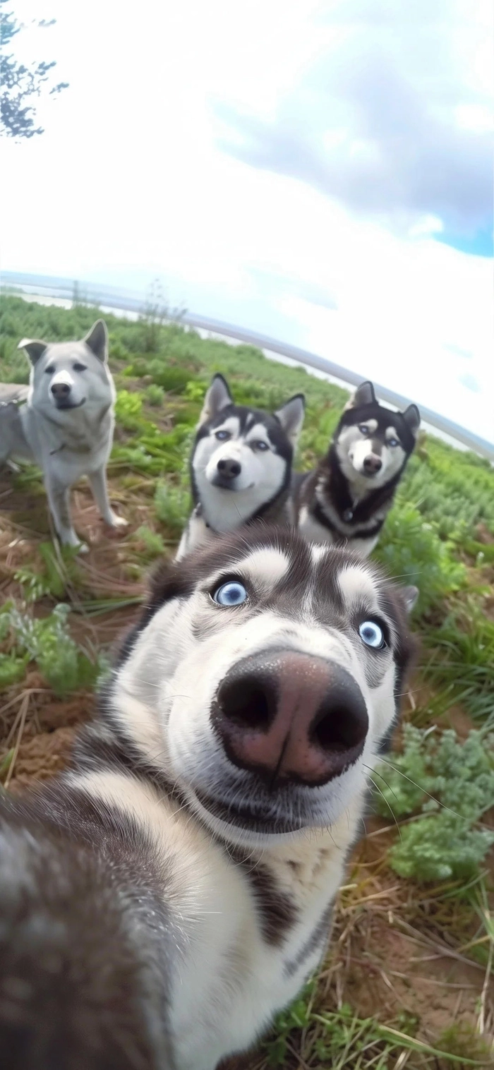 Ảnh chó husky cute ngáo ngơ
