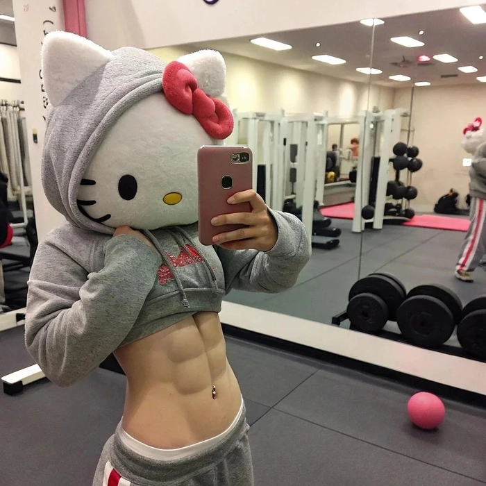 Ảnh hello kitty cute đẹp khoe body 6 múi