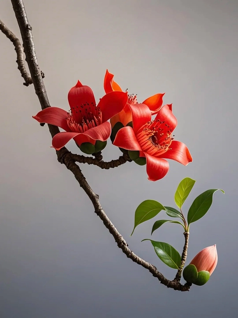 Hình ảnh cây gạo đỏ rực