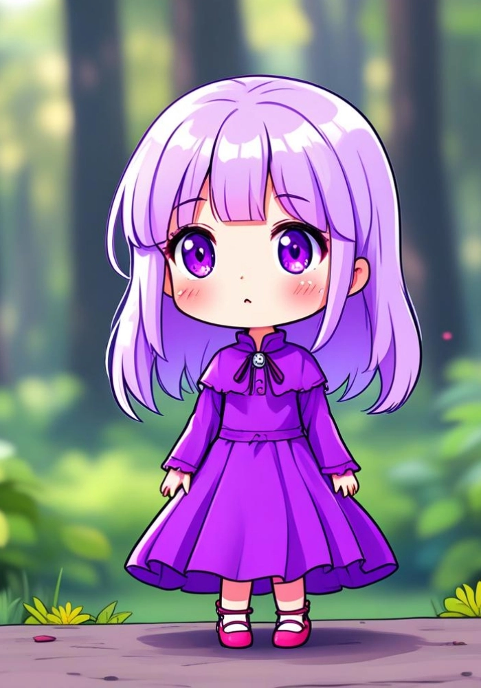 ảnh chibi màu tím