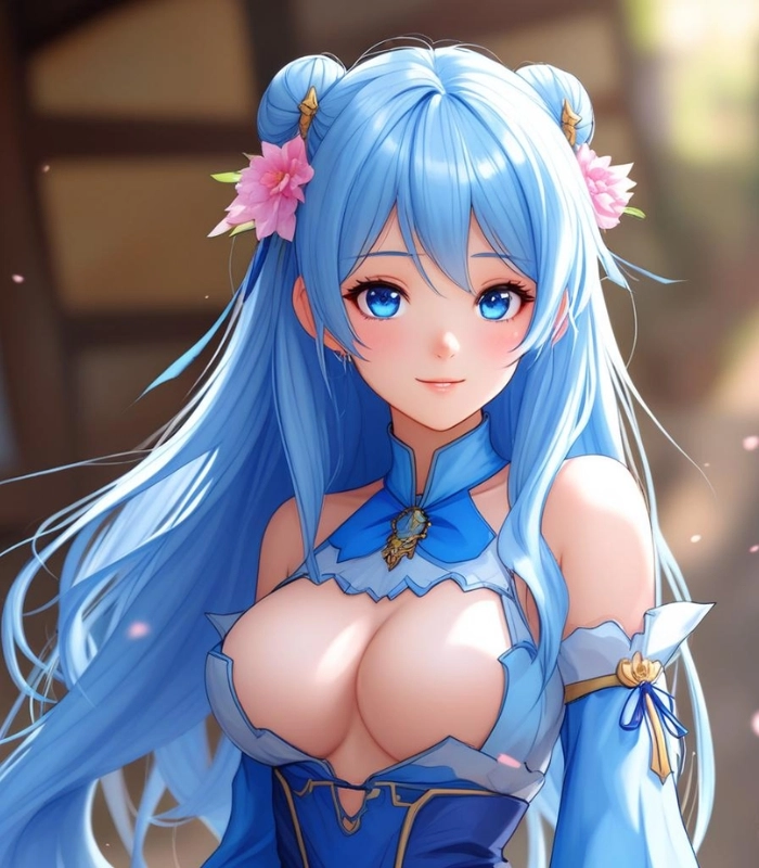 ảnh chibi màu xanh dương