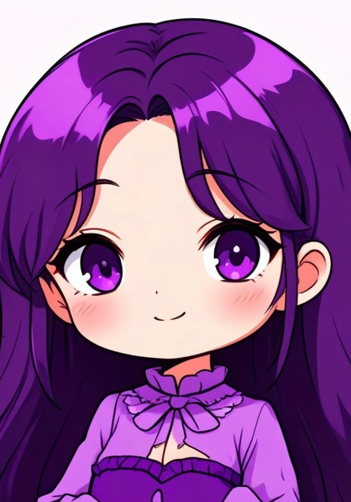 ảnh chibi tím cho điện thoại