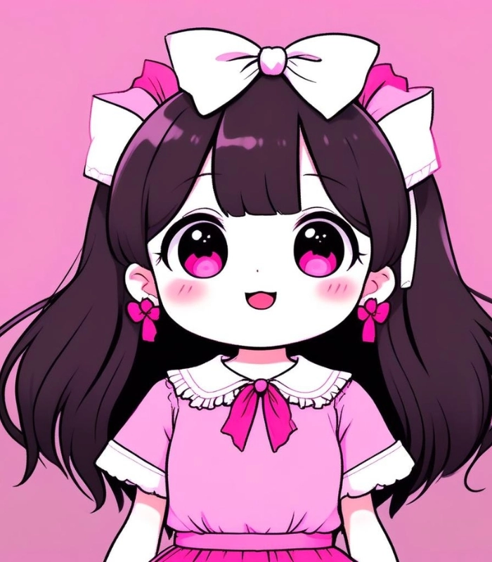 chibi hồng dễ thương