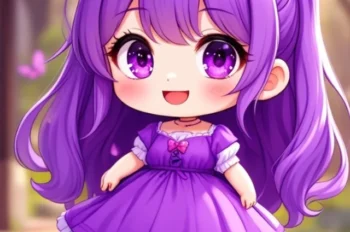 Tổng hợp 138+ hình ảnh chibi nữ cute màu tím siêu dễ thương