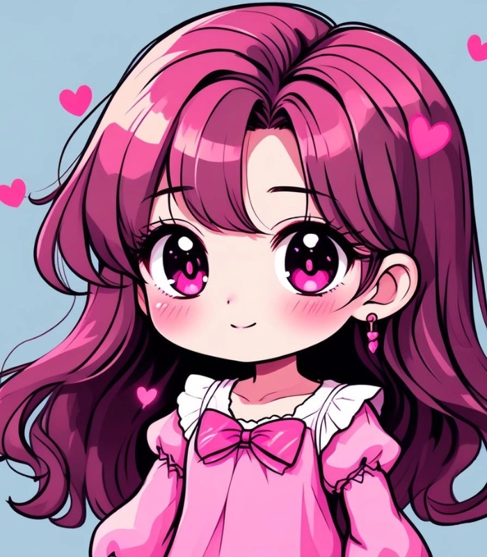 hình ảnh chibi màu hồng cho avatar