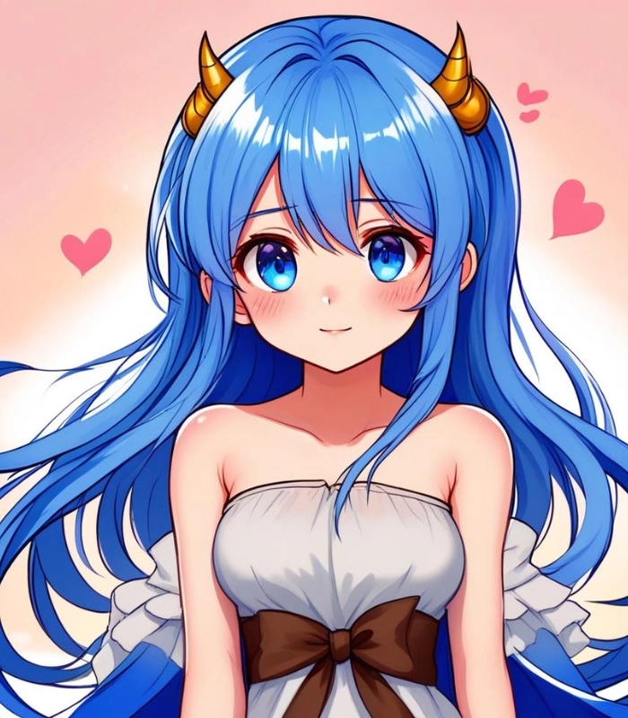 hình ảnh chibi màu xanh dương tươi sáng