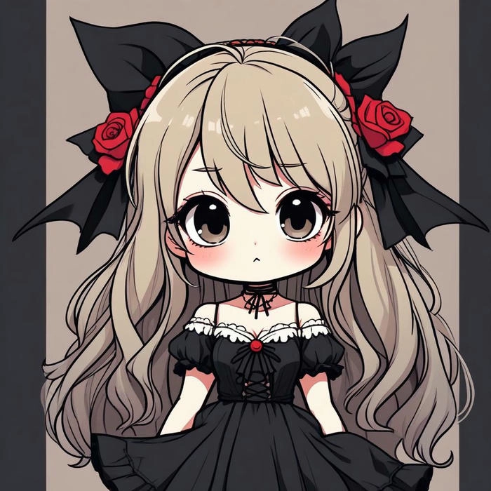 hình ảnh nữ chibi đơn giản cá tính