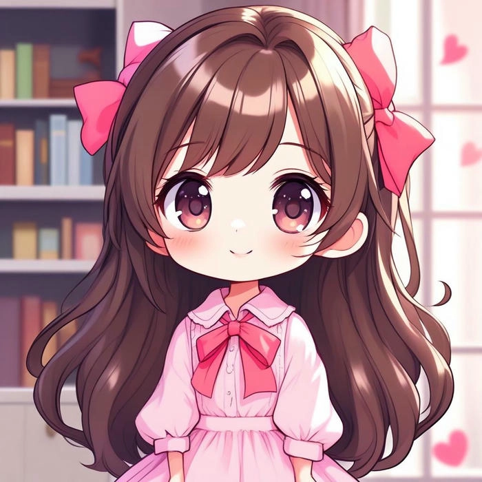 hình ảnh nữ chibi đơn giản đôi mắt to tròn