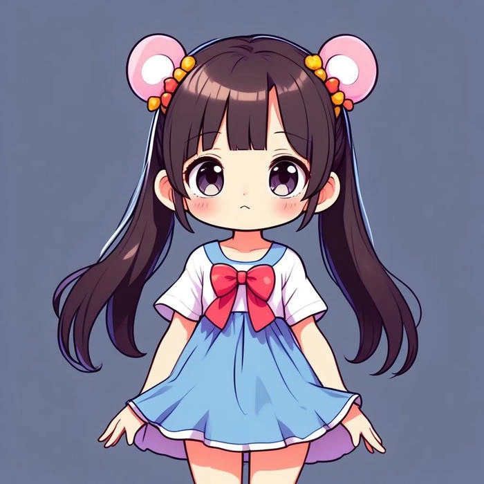 hình ảnh nữ chibi đơn giản xinh đẹp
