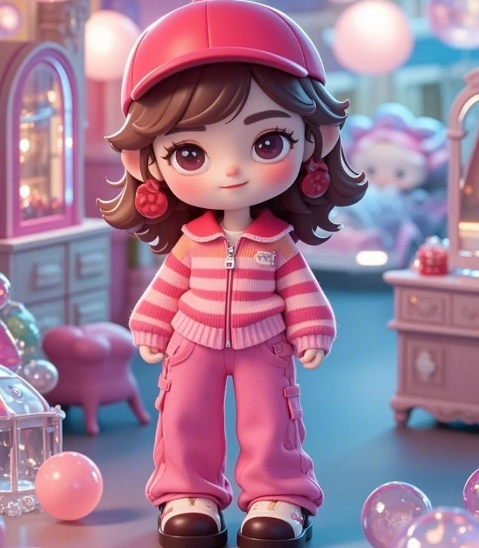 hình nền chibi cute màu hồng