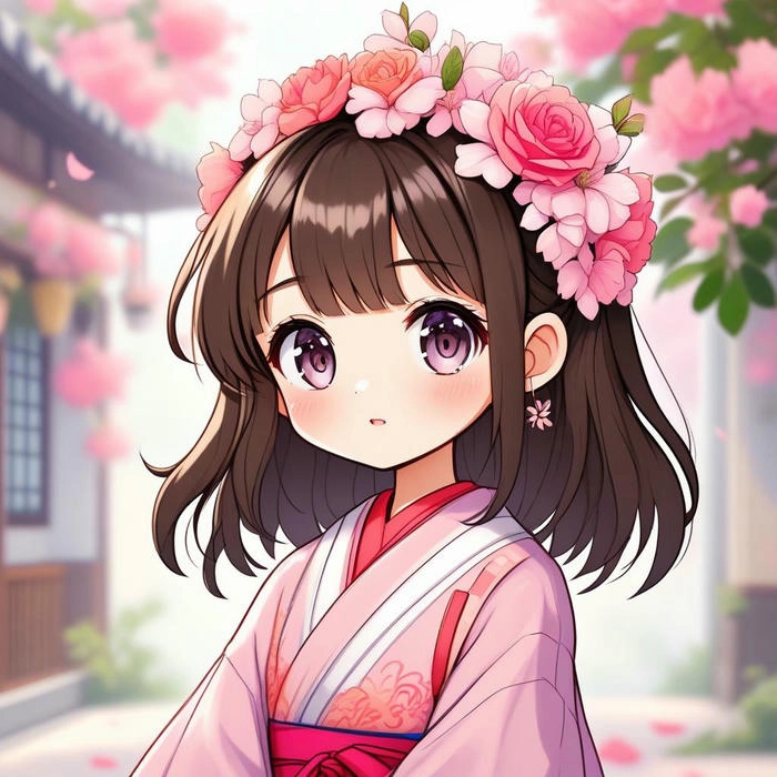 hình nữ chibi cute tóc ngắn