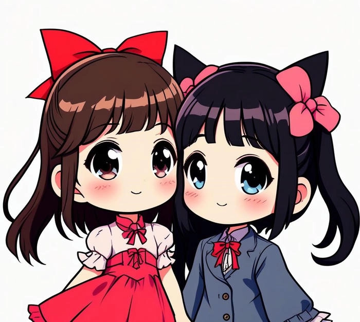 hình nữ chibi đơn giản cute