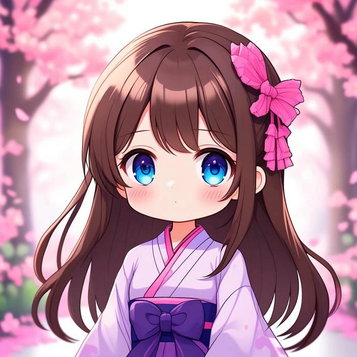 hình nữ chibi đơn giản xinh xắn