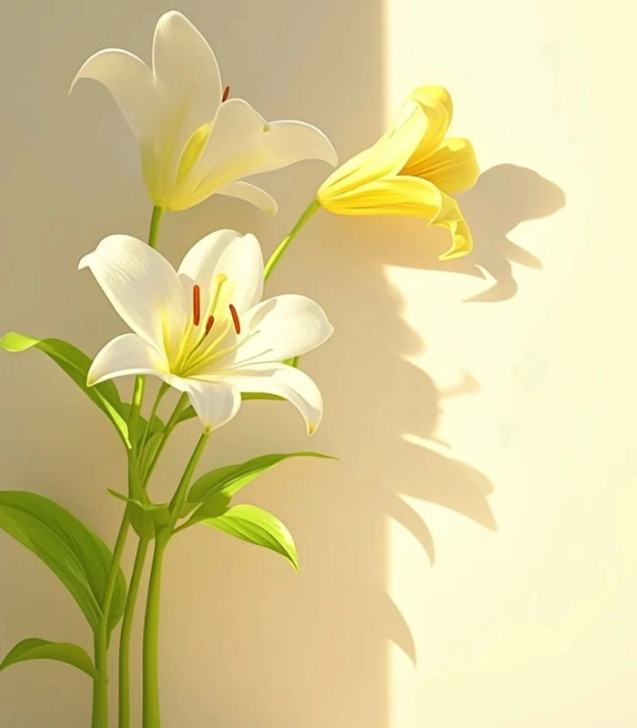 hoa ly dưới ánh nắng ban mai