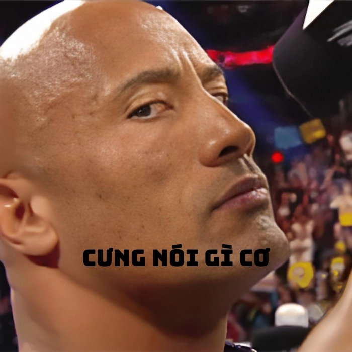 the rock meme liếc mắt