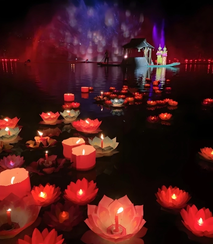 Hình ảnh hoa đăng trong lễ hội