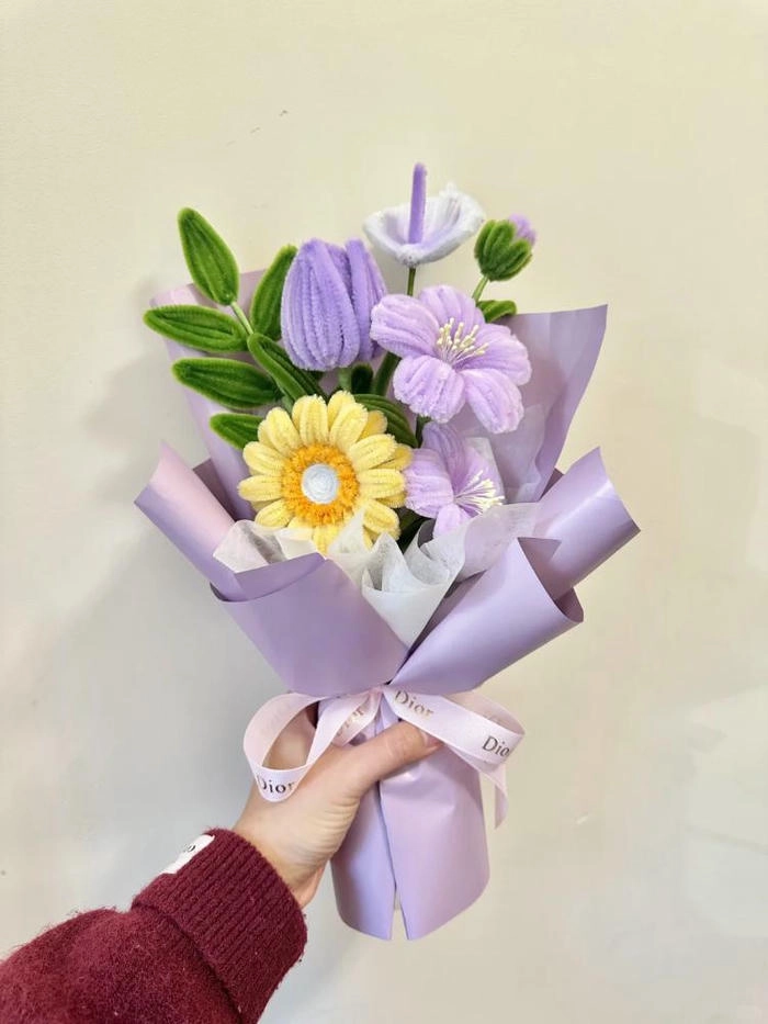 Hình ảnh hoa kẽm nhung handmade