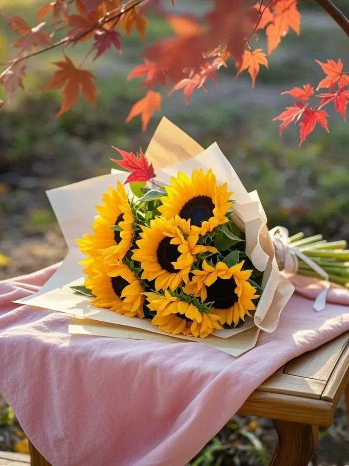 Khung ảnh hoa hướng dương góc vuông
